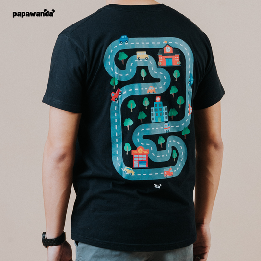 #CoolDadsClub Race Track Tee in Buddy Black