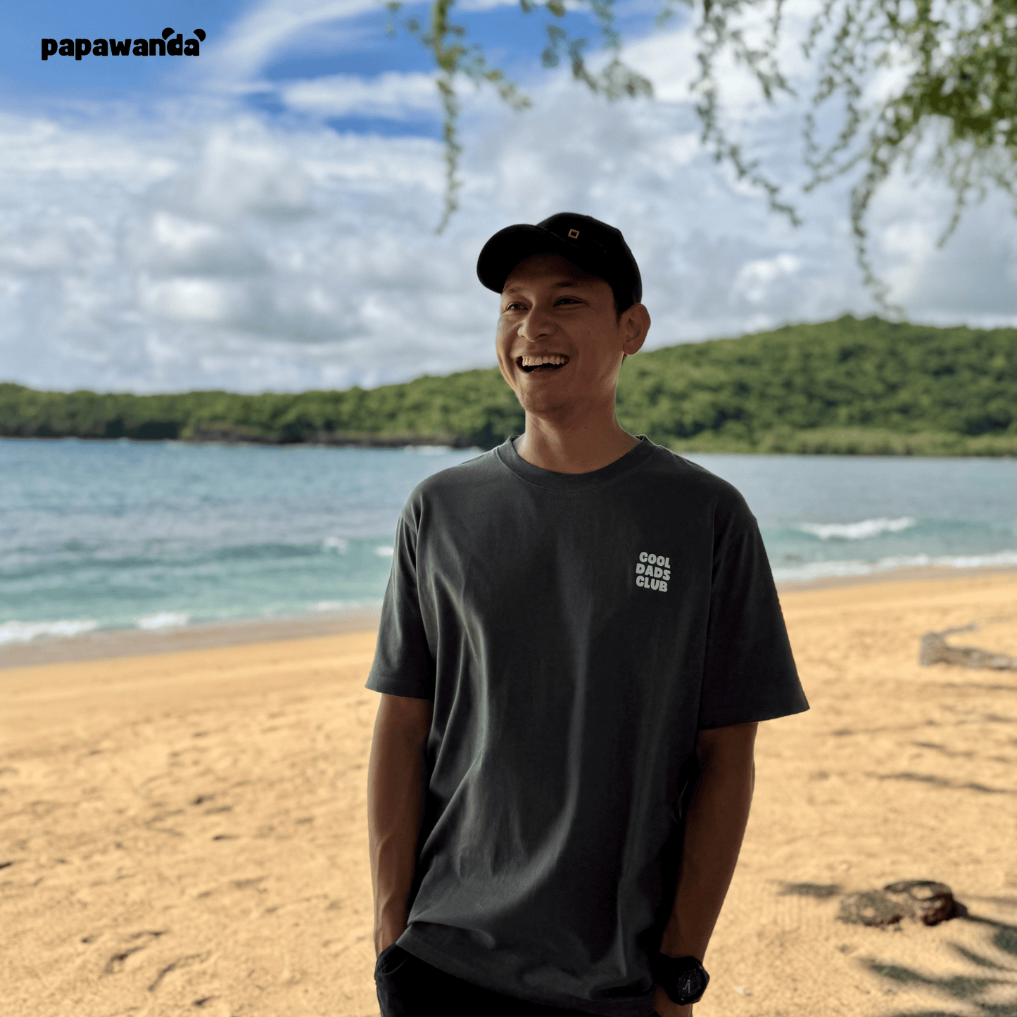 #CoolDadsClub Premium Oversized Tee (NO RACE TRACK AT THE BACK) in Slate Gray
