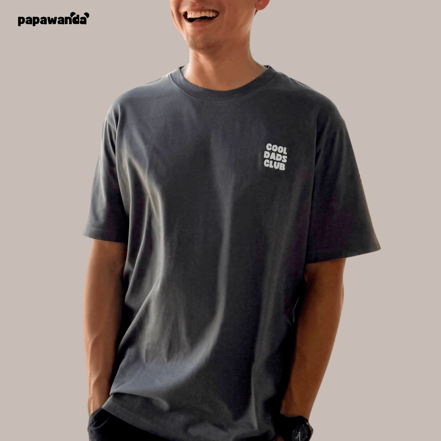#CoolDadsClub Premium Oversized Tee (NO RACE TRACK AT THE BACK) in Slate Gray